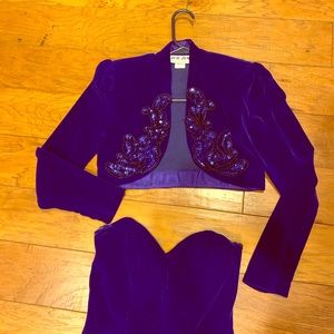 Party Prom Dress with matching sequined jacket